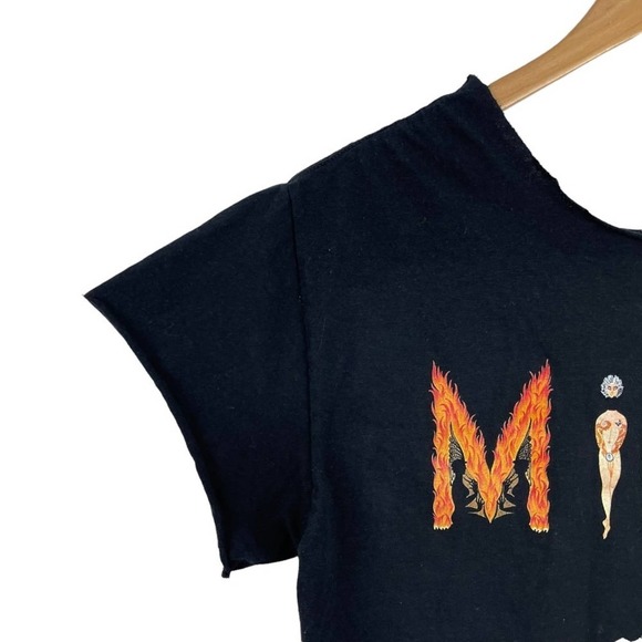 Mimi Zulu Womens Small Graphic Design Raw Hem Festival Tee T-Shirt - Picture 3 of 7